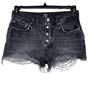 BDG SZ 28 Summer Cutoff Jean Shorts Button-Fly Frayed Ripped Hi-Rise Distressed